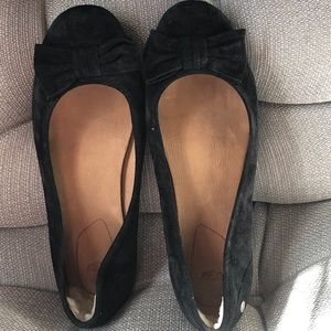 UGG Black Suede Ballet Flats